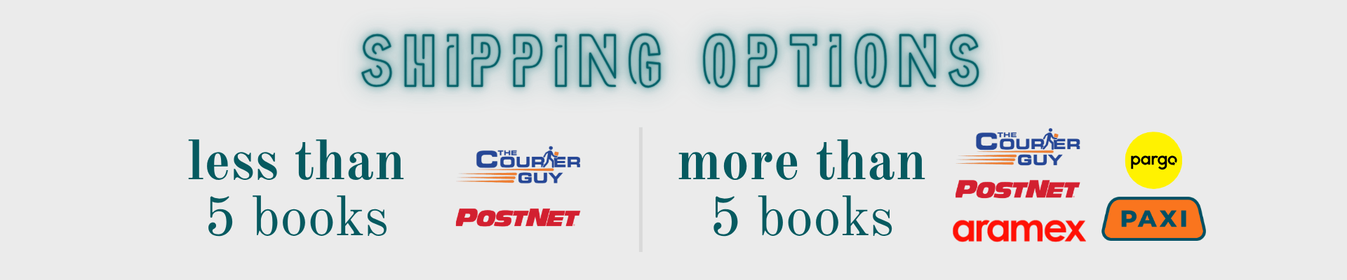 shipping options  - The Paperhound Online Bookshop